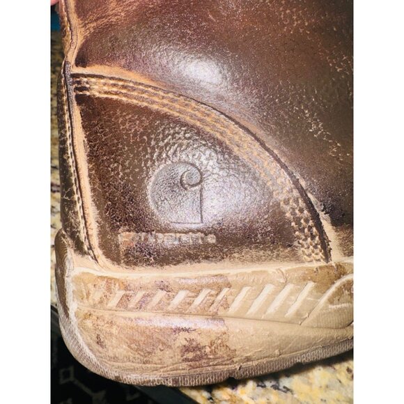 Carhartt CMX4023 Leather Work Boots Brown 13 Moc Soft Toe Lug Bottom Waterproof - Picture 6 of 13